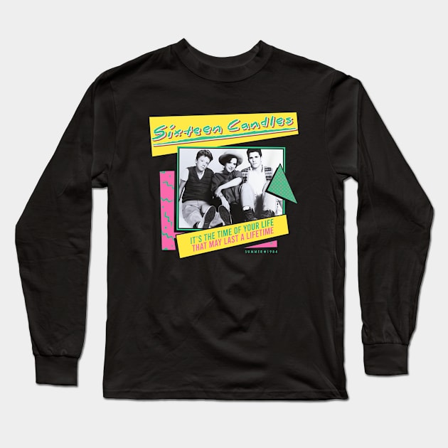 Sixteen Candles Retro Scrapbook Collage Long Sleeve T-Shirt by chancgrantc@gmail.com